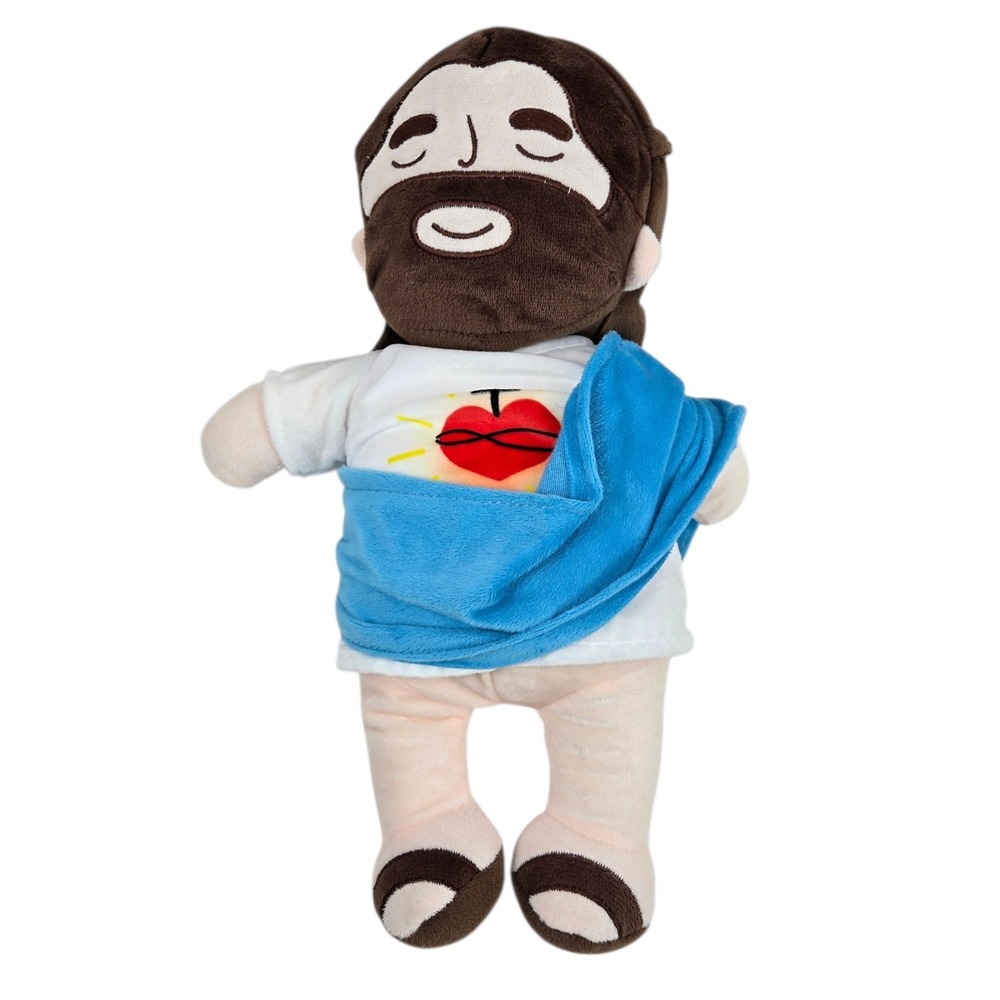 Jesus Plush Breathing Baby Sleep Soother Musical Toy w Lights & Sound 14" VIDEO